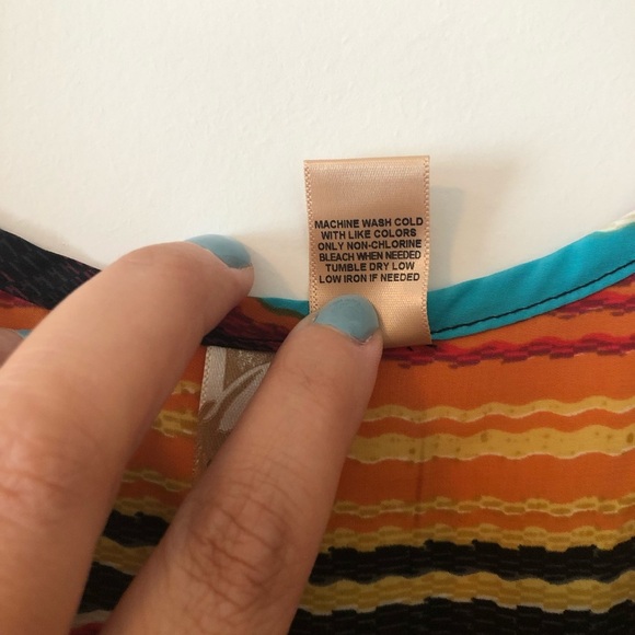 Aztec Stripe Sleeveless Dress L Multicolor Lined NWOT - Picture 6 of 7